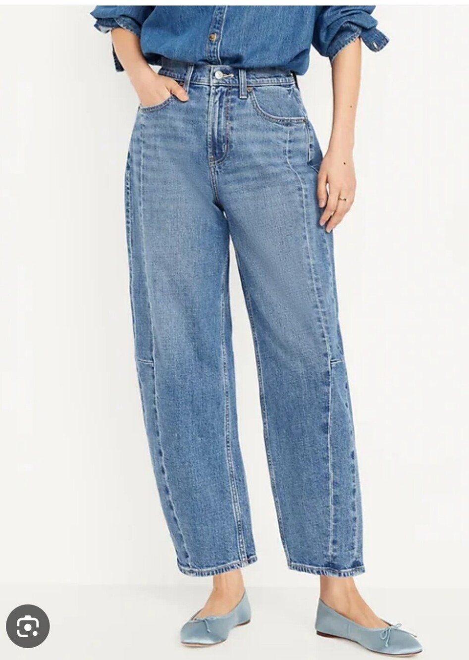 Old Navy High-Waisted Baggy Barrel Jeans Size 16